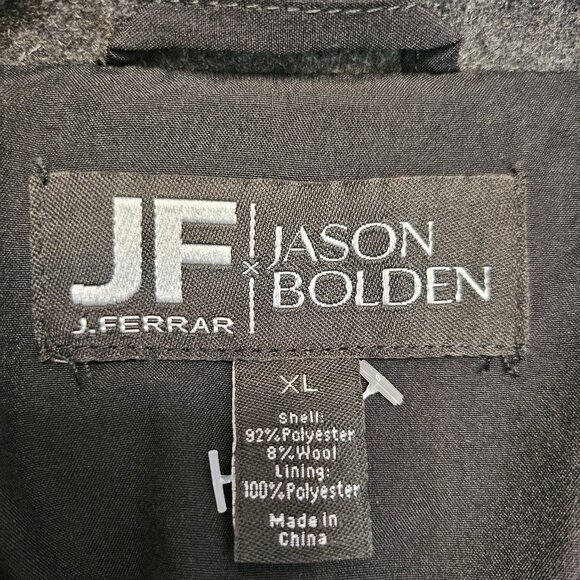 Jason Bolden Man's Charcoal Dark Gray Wool Blend Buttons Up Shirt Size XL - Picture 7 of 8